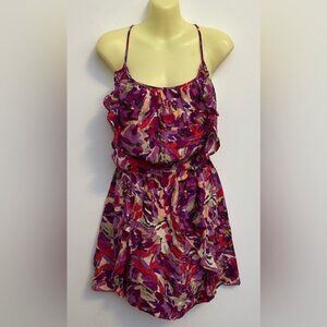 Parker Multicolor Floral Silk Racerback Dress